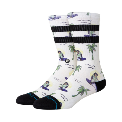 Stance - Chaussettes - Surfin monkey crew blanc - photo 1