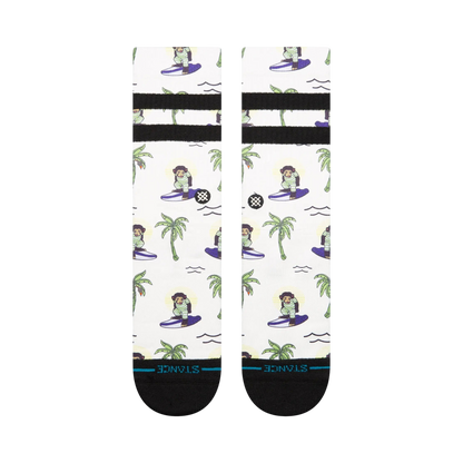 Stance - Chaussettes - Surfin monkey crew blanc - photo 3