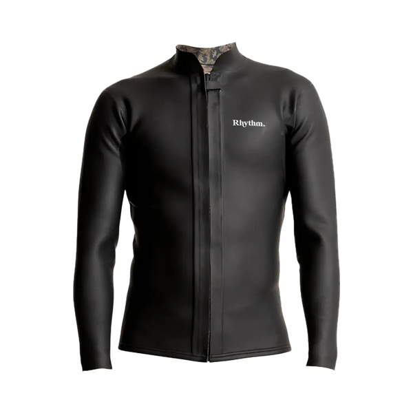 Rhythm - Top néoprène homme - Classic veste retro front zip noir