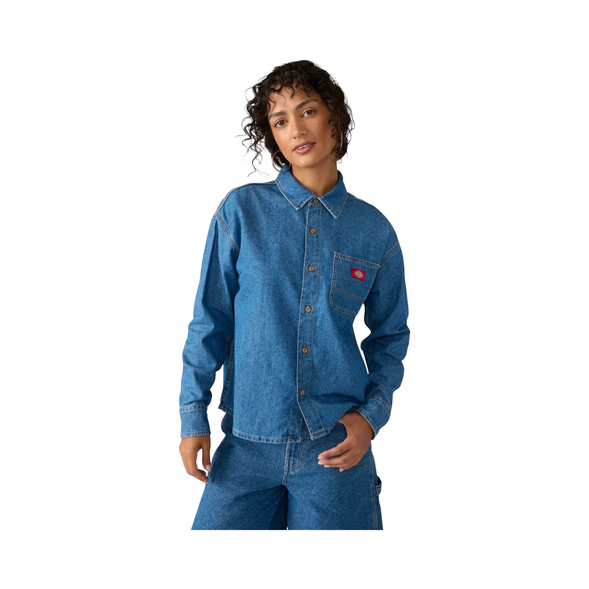 Dickies - Femme - Chemises - Lw denim shirt ls w - Bleu classique - photo 1