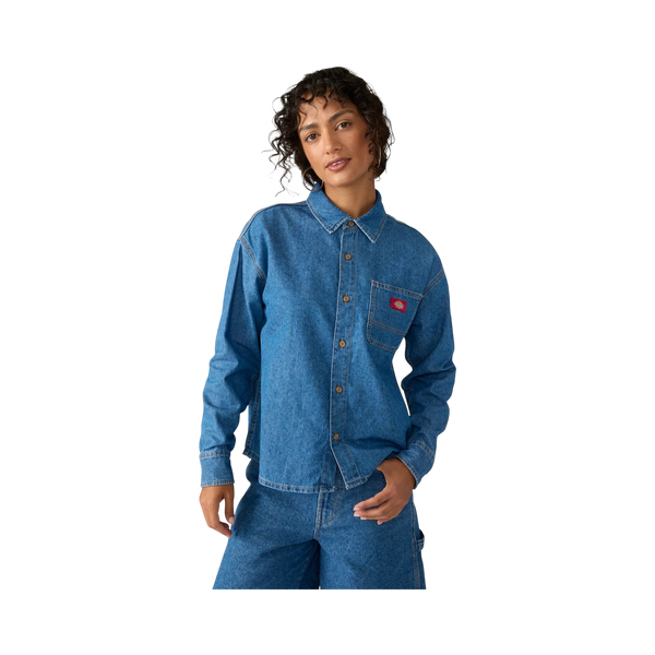 Dickies - Femme - Chemises - Lw denim shirt ls w - Bleu classique