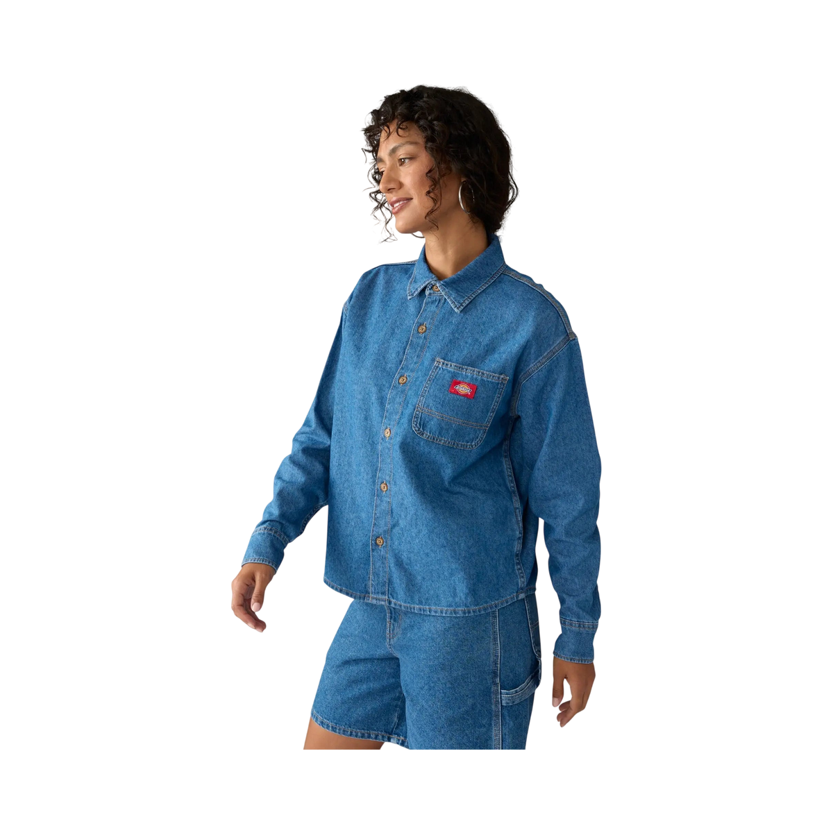 Dickies - Women - Shirts - Lw denim shirt ls w - Classic blue - photo 3