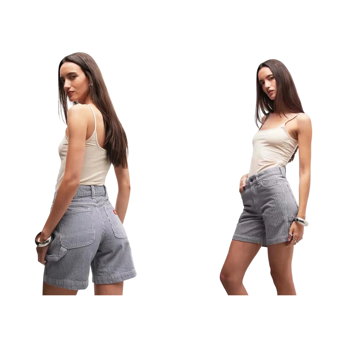 Dickies - Femme - Shorts - 7 inch hickory carpenter - Bleu - photo 3