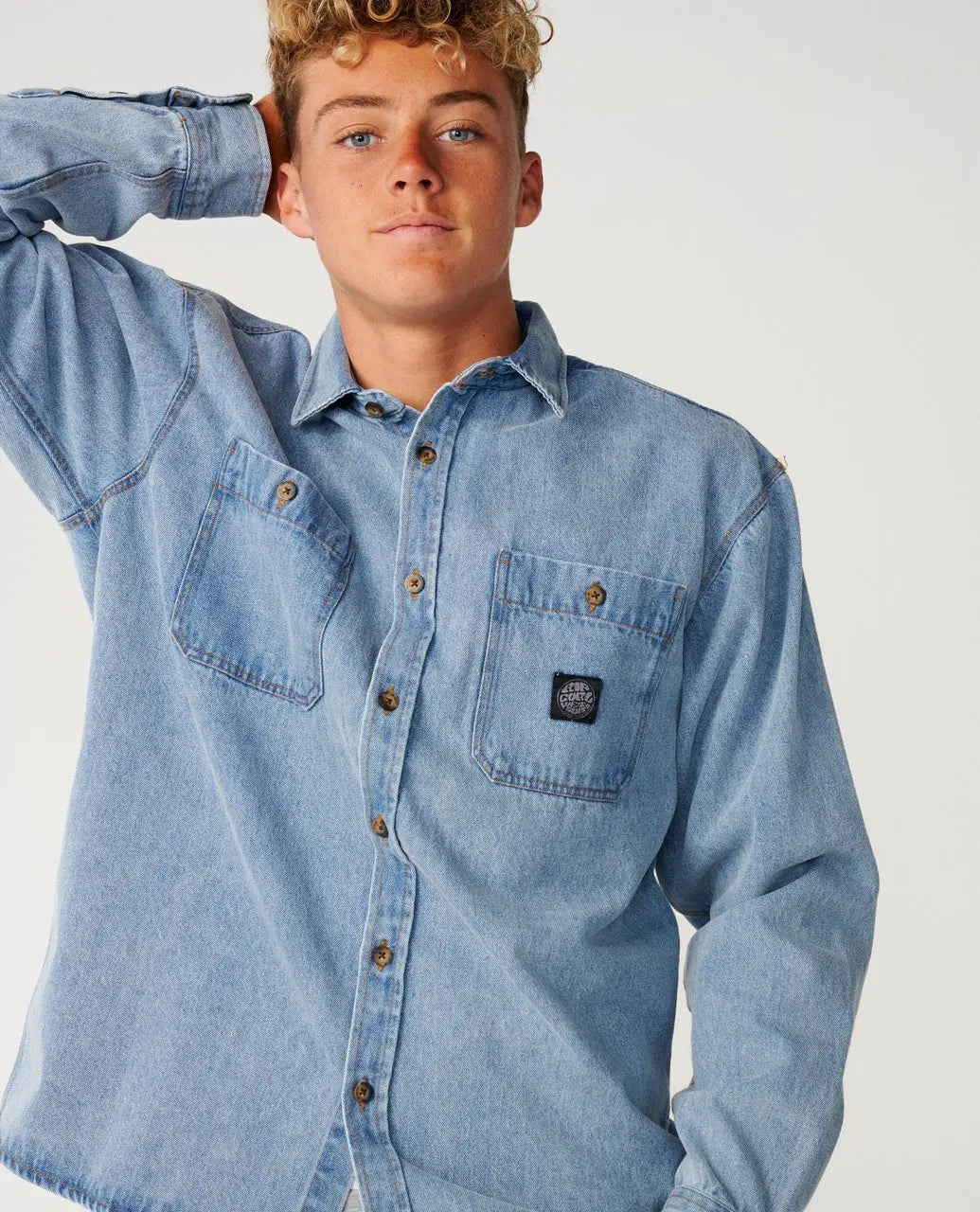 Rip curl - Chemises - Premium Surf Denim L/S Shirt bleu