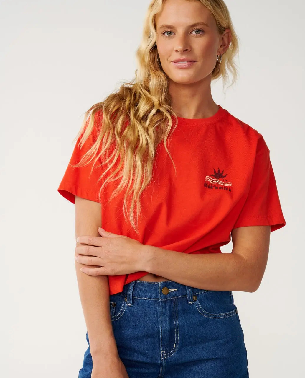 Rip curl - T-shirts - Swell Crop Tee rouge
