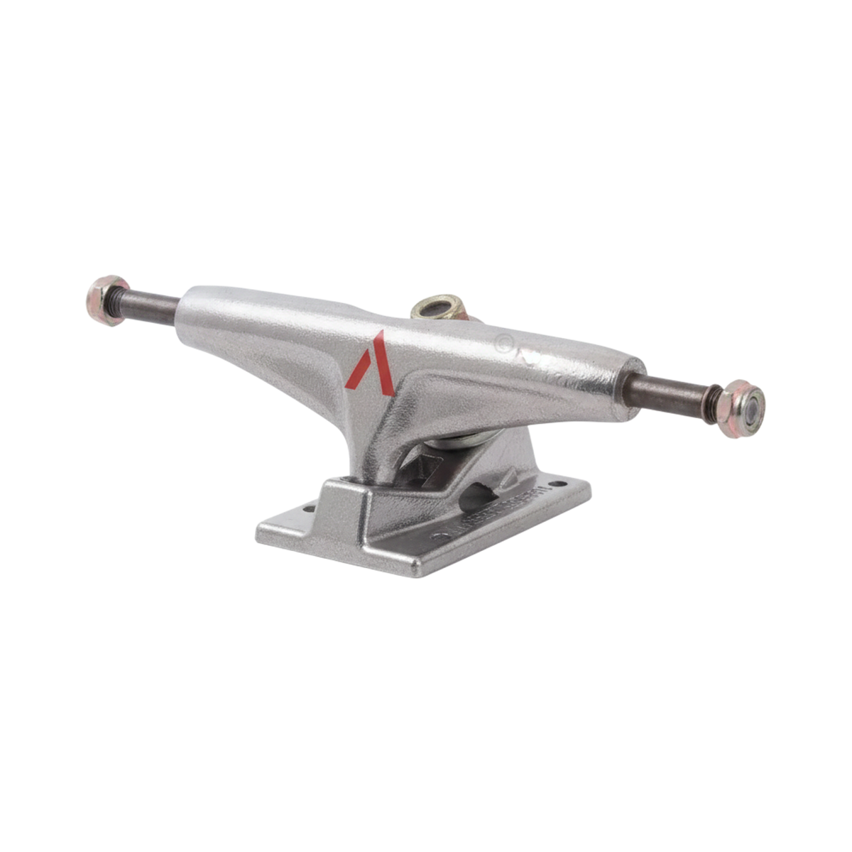 Venture 129mm silver metal skateboard truck with red logo, sold by Surfshop - Shapers Club House
