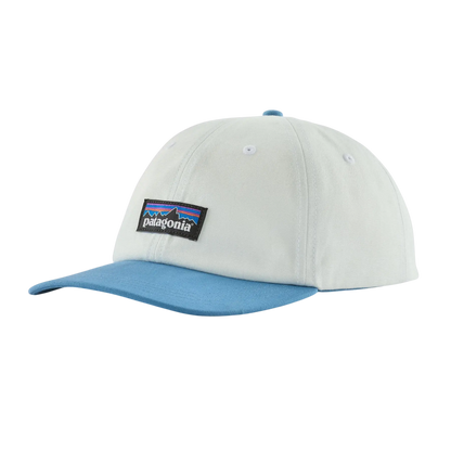 Casquette Surfshop - Shapers Club House Patagonia P-6 Label blanche et bleue avec logo brodé sur le devant