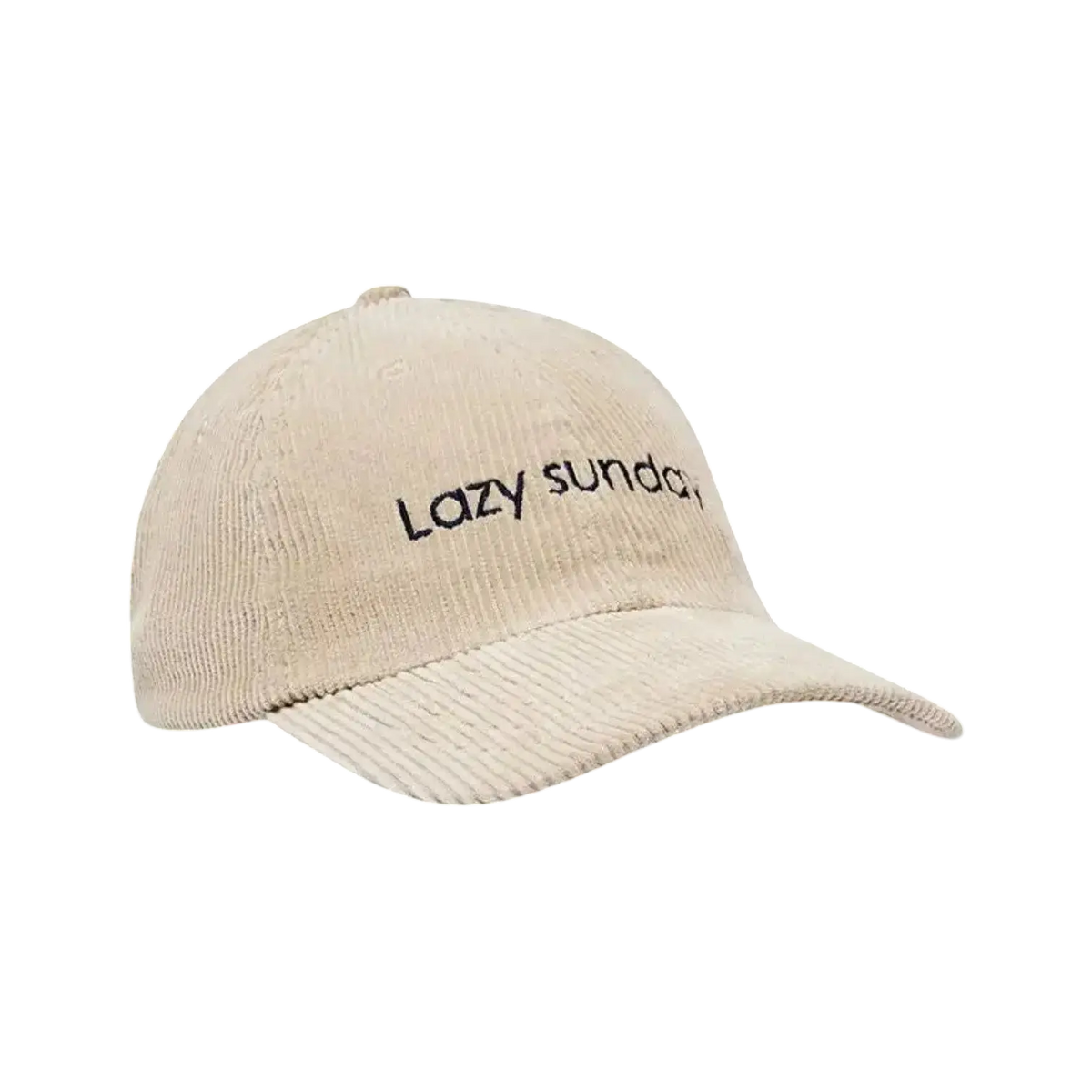 Casquette Surfshop - Shapers Club House en velours côtelé beige avec broderie Lazy Sunday sur le devant