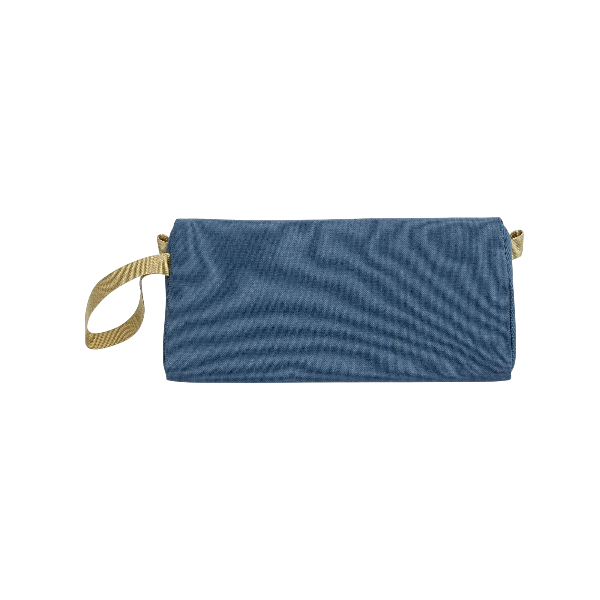 Trousse de toilette TOPO Dopp Kit en toile bleu denim avec poignée latérale beige, vendue par Surfshop - Shapers Club House